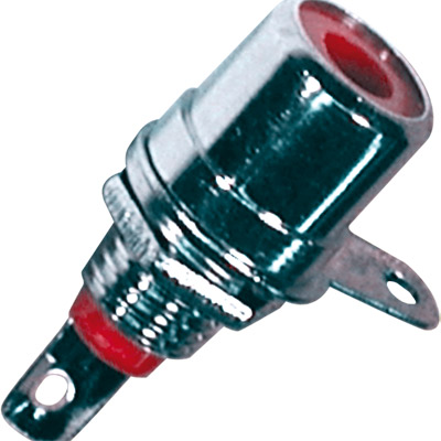 (imagem para) Ficha RCA Fêmea Painel Rosca Metal - Vermelha