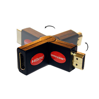 (imagem para) Adaptador HDMI Fêmea - HDMI Macho Rotativa (Douradas)