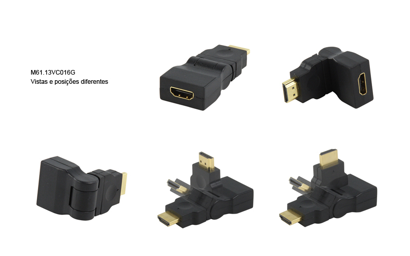 (imagem para) Adaptador HDMI Fêmea - HDMI Macho Rotativa