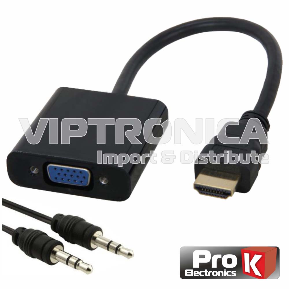 (imagem para) ADAPTADOR HDMI -> VGA C/AUDIO PROK