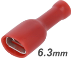 Terminal fêmea comp. isolado vermelho (0.5-1.0mm²) 6.3mm
