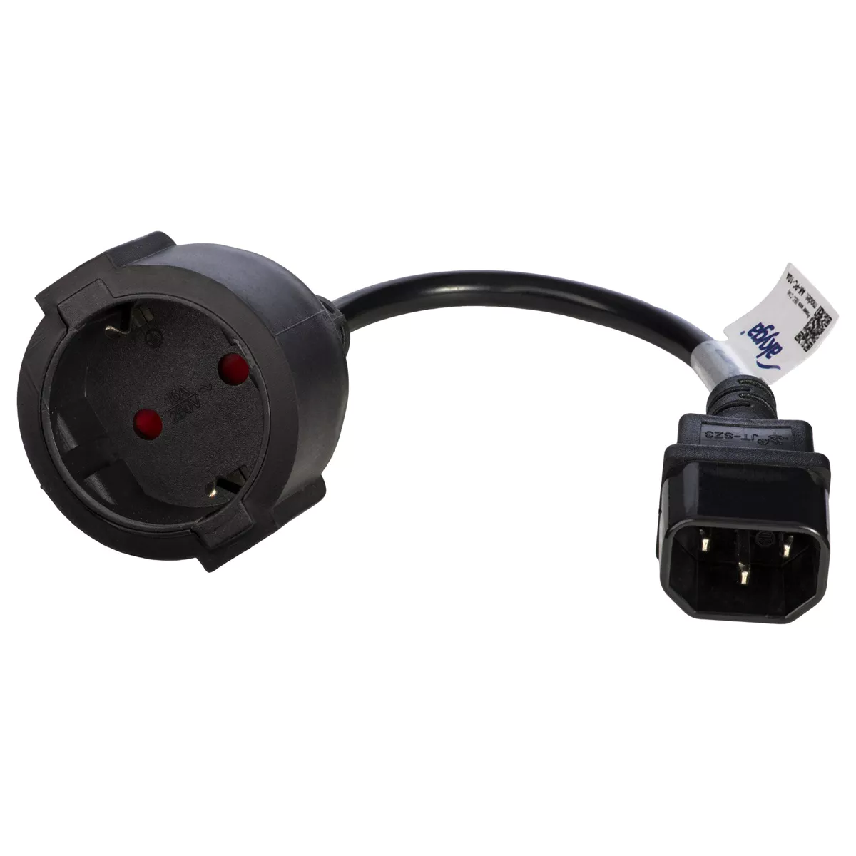 (imagem para) Cabo adaptador Schuko (tipo F) fêmea - IEC C14 (3 pinos) macho - 150mm