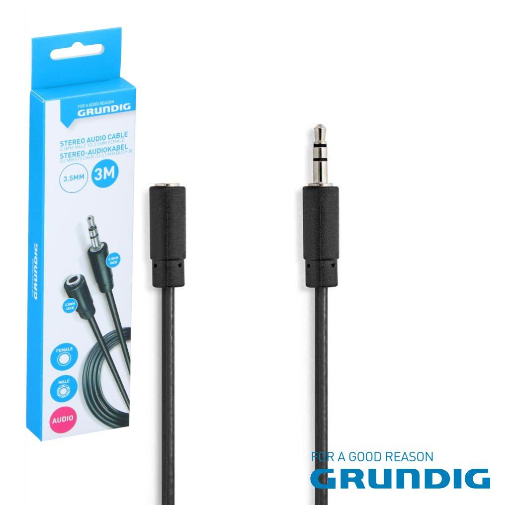 (imagem para) Cabo Jack 3.5mm Macho / Jack 3.5mm Fêmea 3M Stereo GRUNDIG