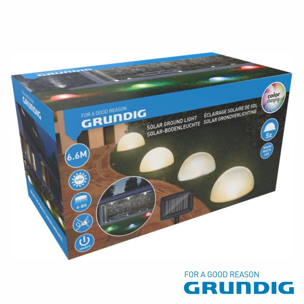 (imagem para) CONJUNTO 5 CANDEEIROS LED DE JARDIM COM PAINEL SOLAR GRU