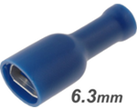 Terminal fêmea comp. isolado azul (1.5-2.5mm²) 6.3mm