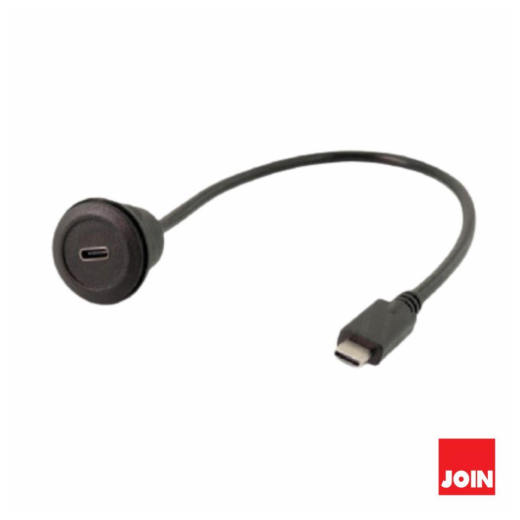 (imagem para) Cabo Adaptador USB-C Fêmea Painel / USB-C Macho 30cm JOIN