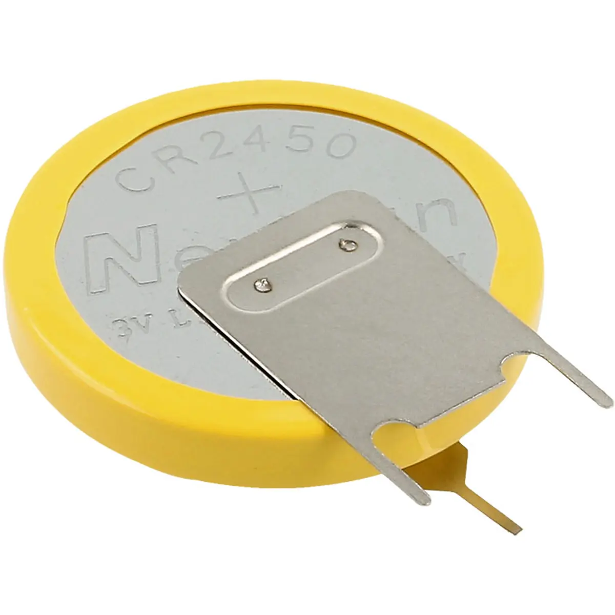 (imagem para) Pilha de lítio CR2450 3.0V 540mAh c/ 3 pinos - vertical