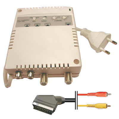 Modulador VHF C5-S20 / UHF C21-C69 (imagem para) Modulador VHF C5-S20 / UHF C21-C69