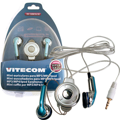 (imagem para) Auriculares Stéreo HQ Silicone - Ficha 2,5mm (Blister)