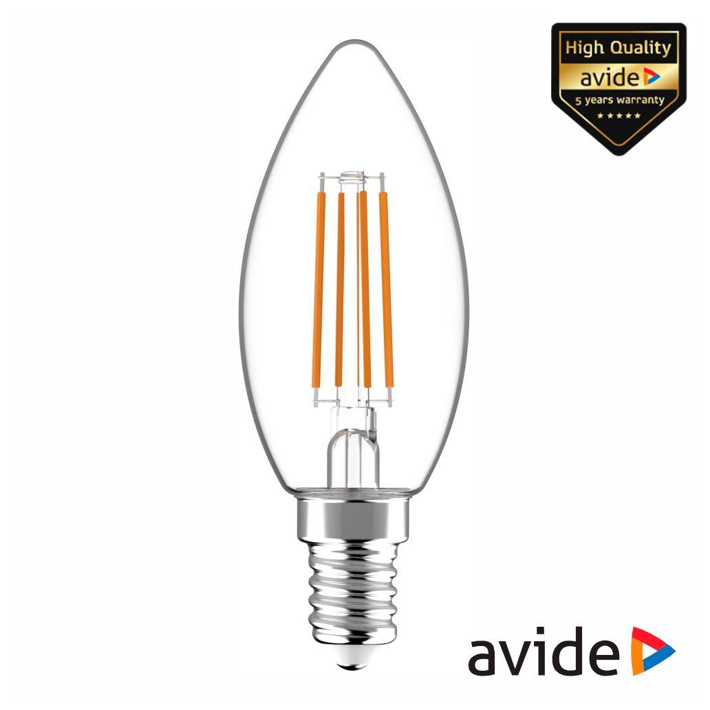 (imagem para) Lâmpada LED E14 Vela Filamento 4.5W 230V 4000K 470lm AVIDE