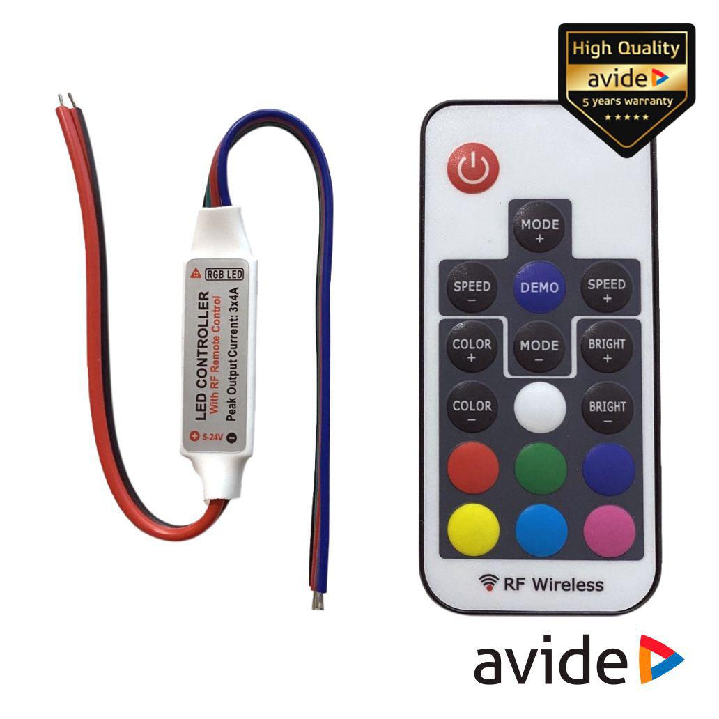 (imagem para) Controlador P/ Fita LEDS RGB 12V C/ Comando AVIDE