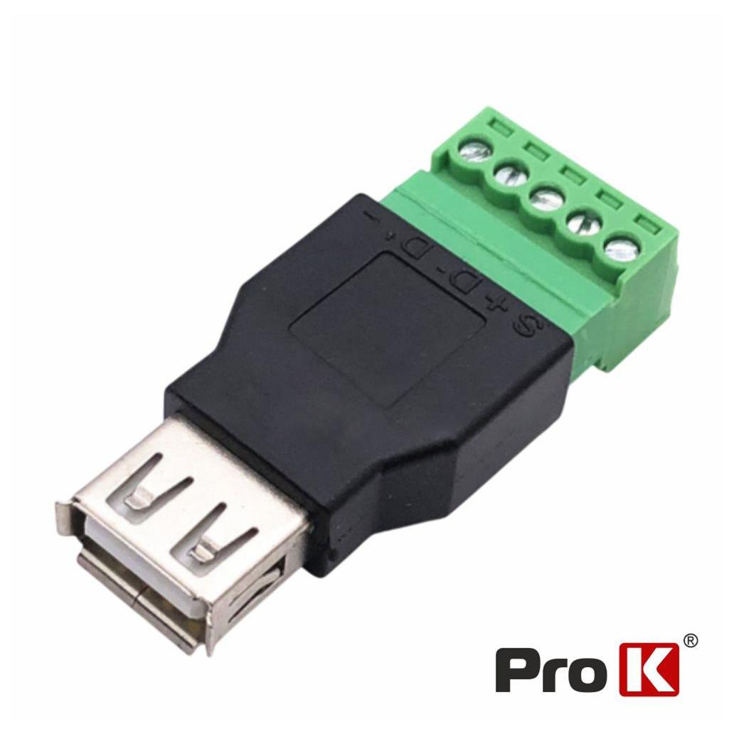 (imagem para) Adaptador Micro USB 2.0 Fêmea P/ Parafuso De 5 Pinos PROK