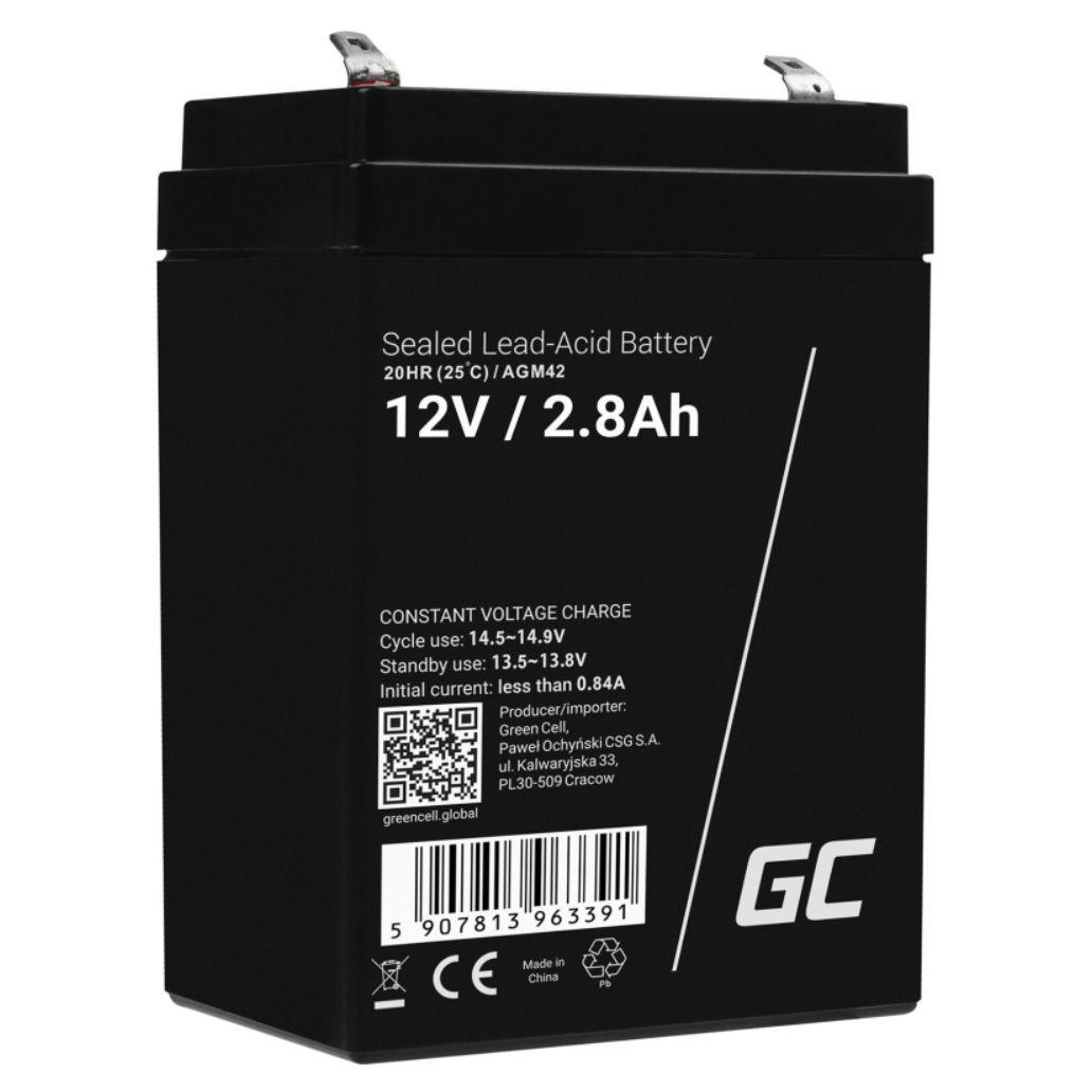(imagem para) Bateria Chumbo Gel AGM 12V 2.8A GREEN CELL