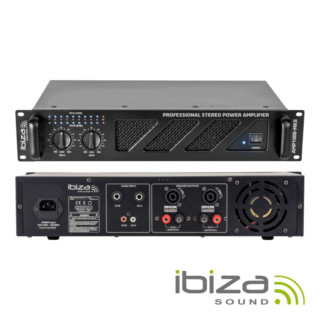 (imagem para) Amplificador Áudio 19" 2x800W Preto IBIZA