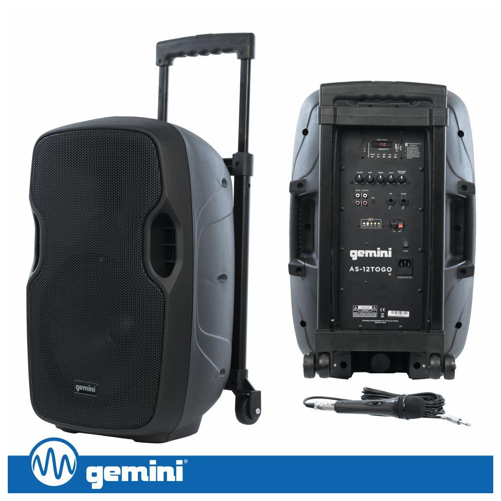 (imagem para) Coluna Amplificada 12" 1500W BT/USB/SD/MIC/BAT GEMINI