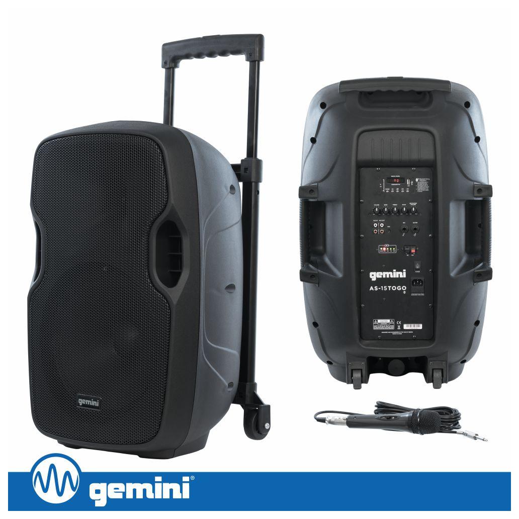 (imagem para) Coluna Amplificada 15" 2000W BT/FM/USB/SD/MIC/BAT GEMINI