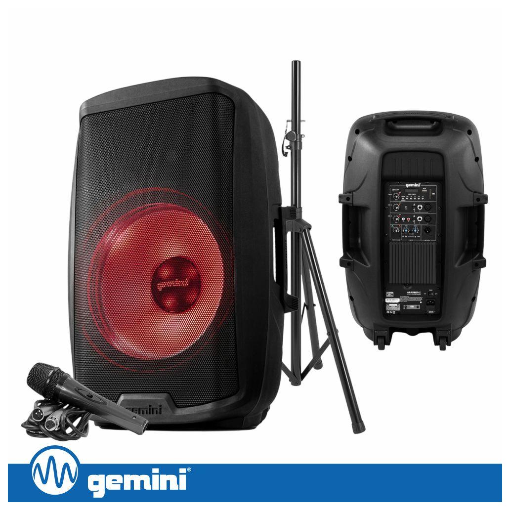 (imagem para) Coluna Amplificada 15" 2000W USB/SD/AUX/BT/TWS GEMINI