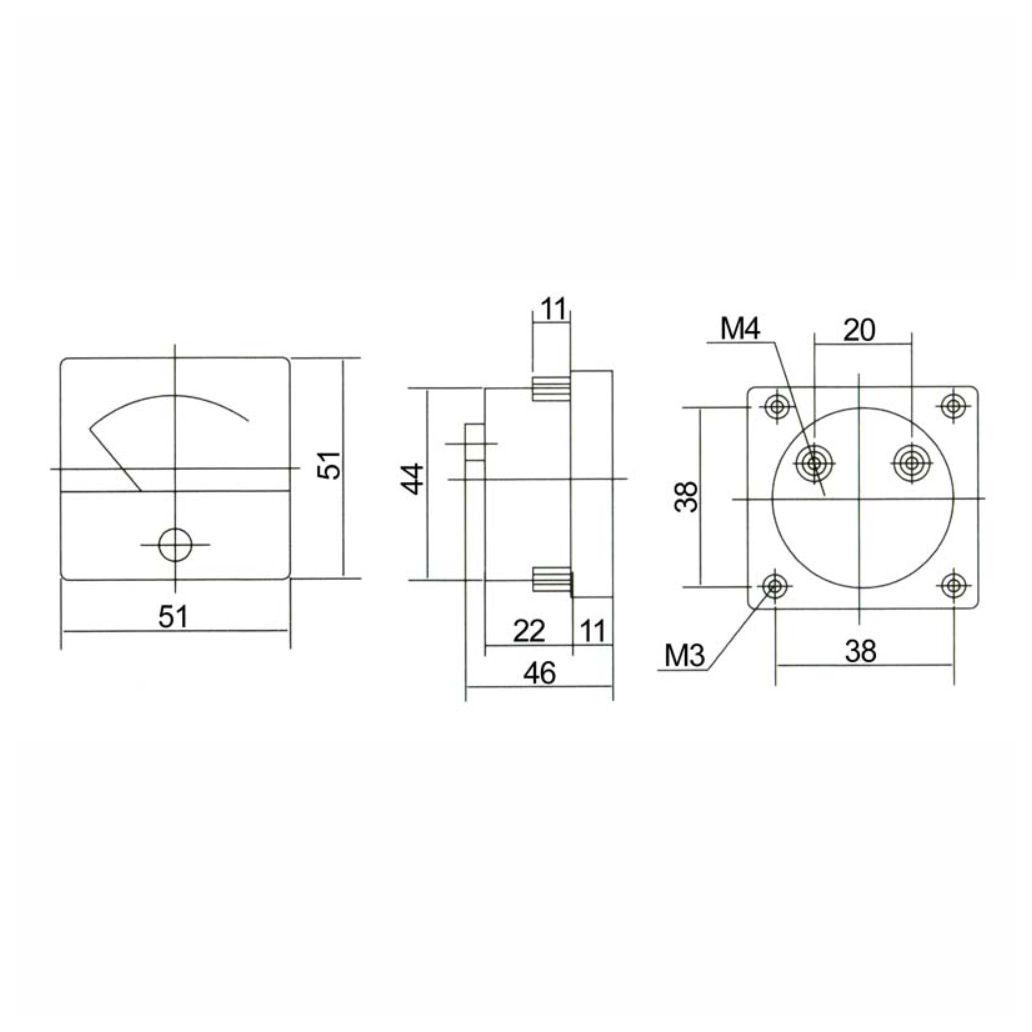 (imagem para) Voltímetro Analógico de Painel 40V DC