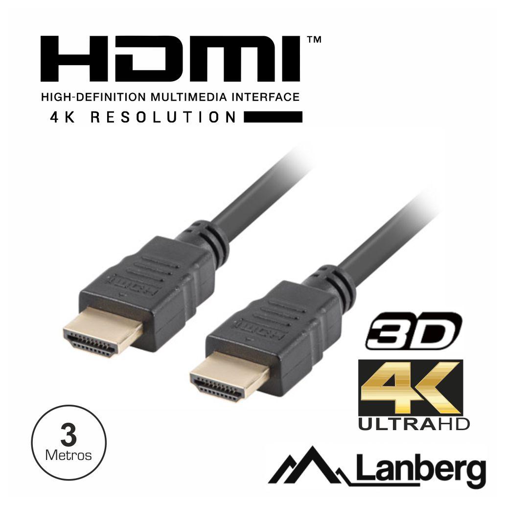 Cabo HDMI Dourado Macho / Macho 1.4 3m LANBERG (imagem para) Cabo HDMI Dourado Macho / Macho 1.4 3m LANBERG