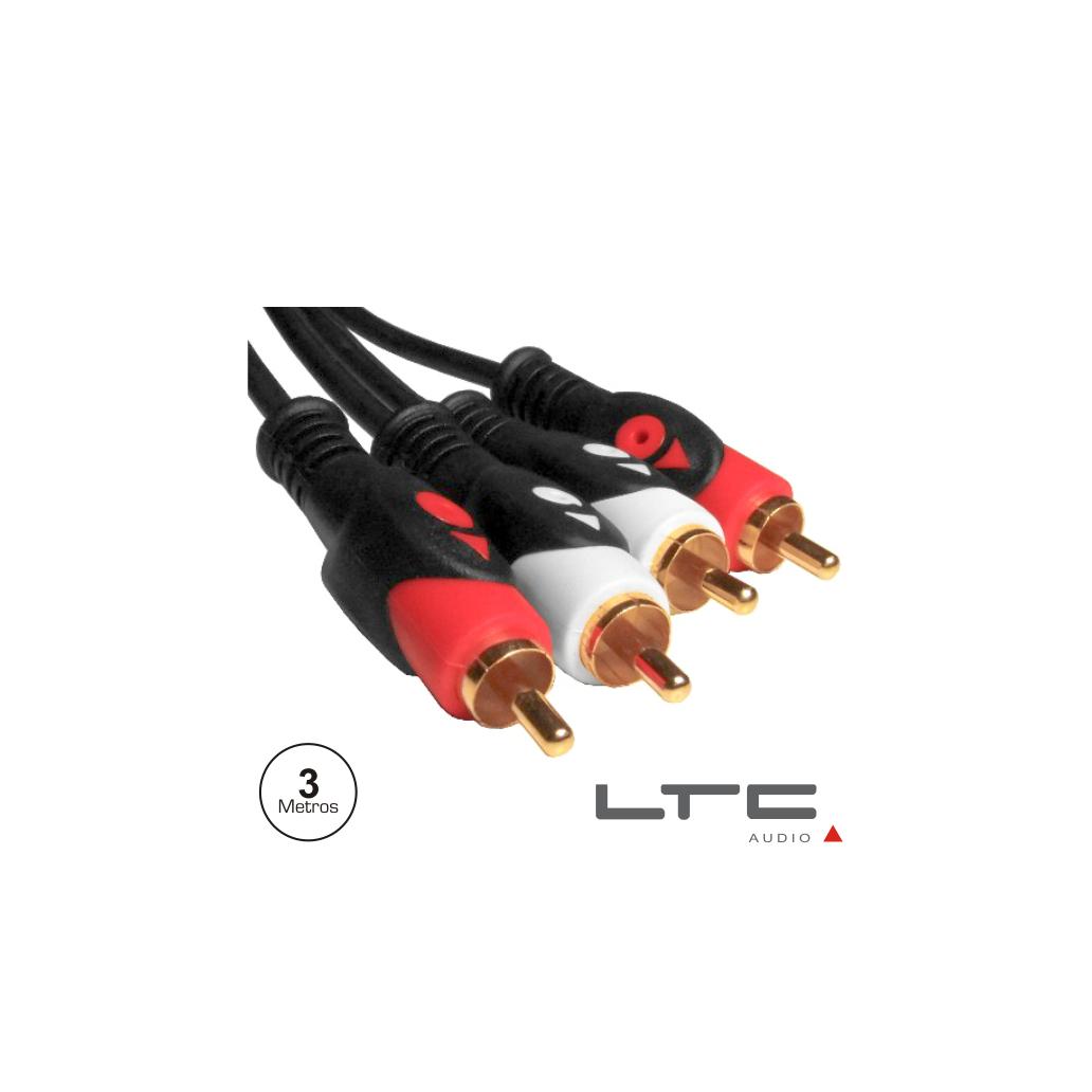 (imagem para) Cabo 2-Rca Macho / 2-Rca Macho Dourado 3m Ltc