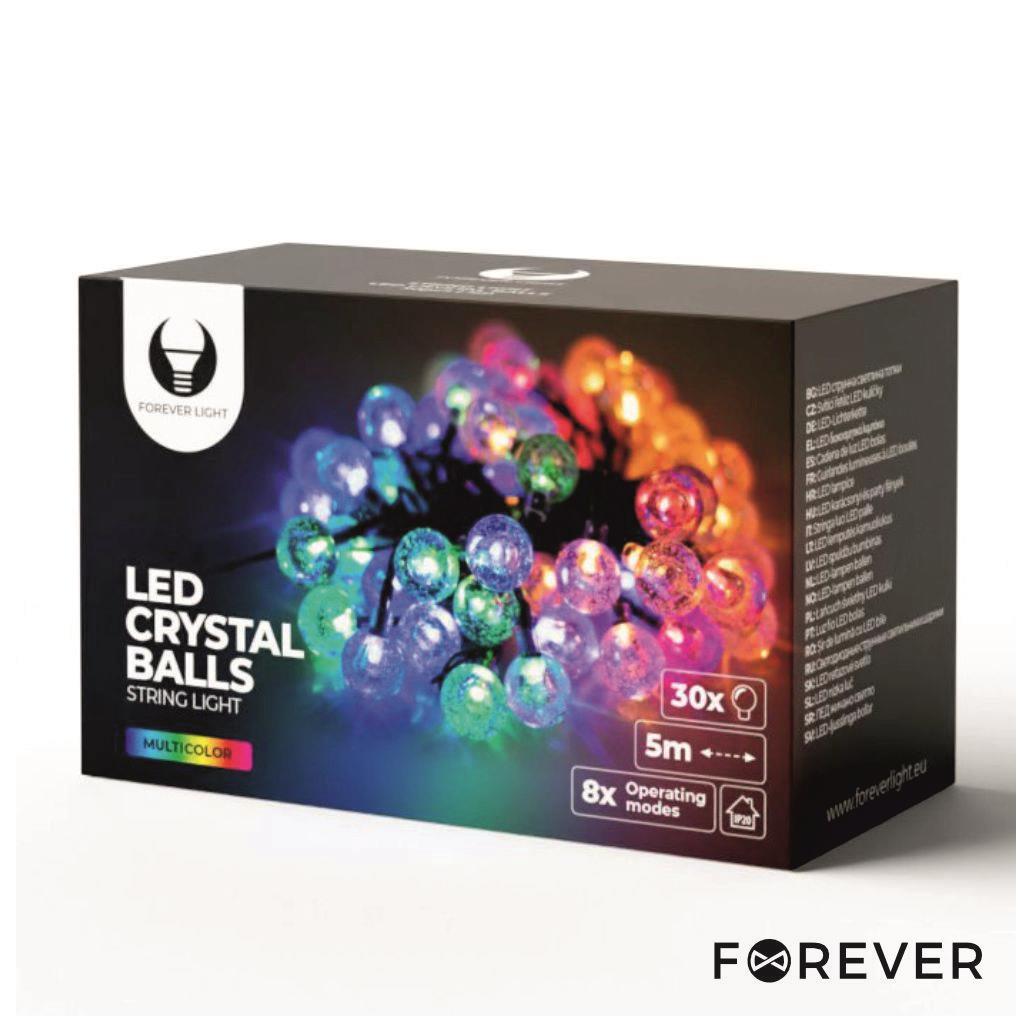 (imagem para) Luzes de Natal 30 LED Multicor Bolas Cristal 5m