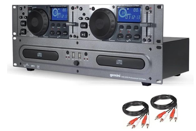 (imagem para) Controlador DJ 2 Canais P/ Rack 19" C/ Leitor CD/USB GEMINI