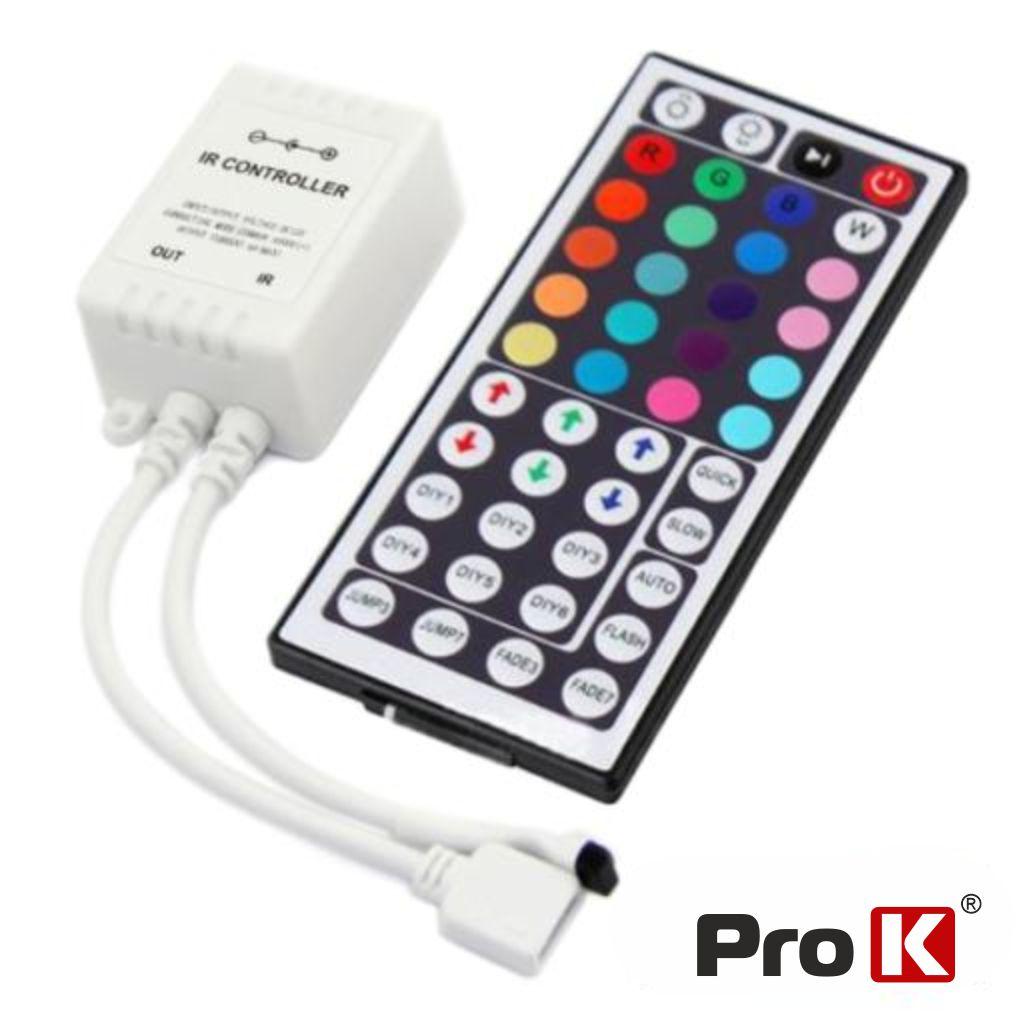 (imagem para) Controlador P/ Fita LEDS RGB 12V C/Comando PROK