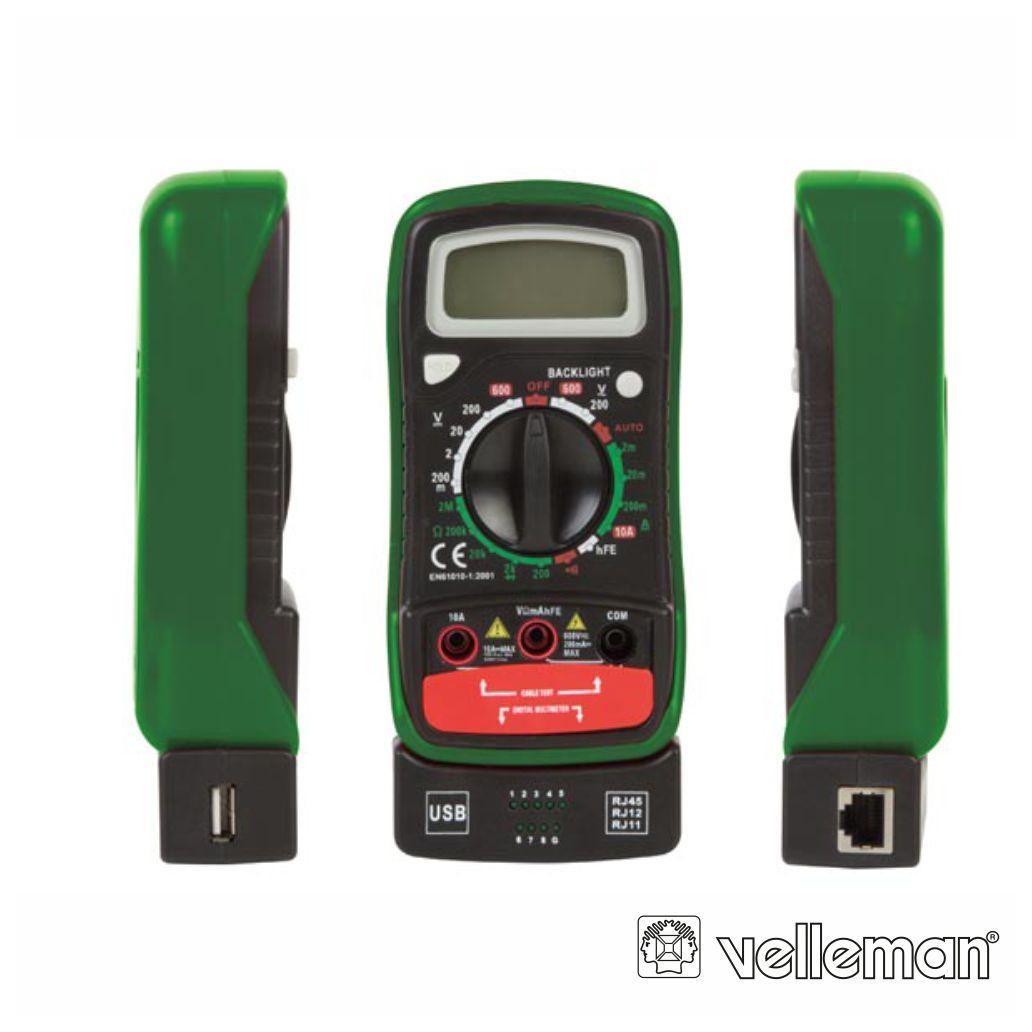 (imagem para) Multímetro Digital C/ Testador Redes/Linhas VELLEMAN