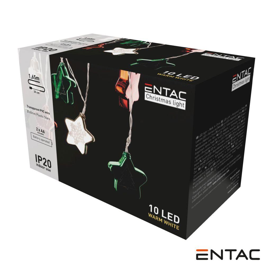 (imagem para) Luzes de Natal 10 LED Estrelas Coloridas a pilhas 1.65m