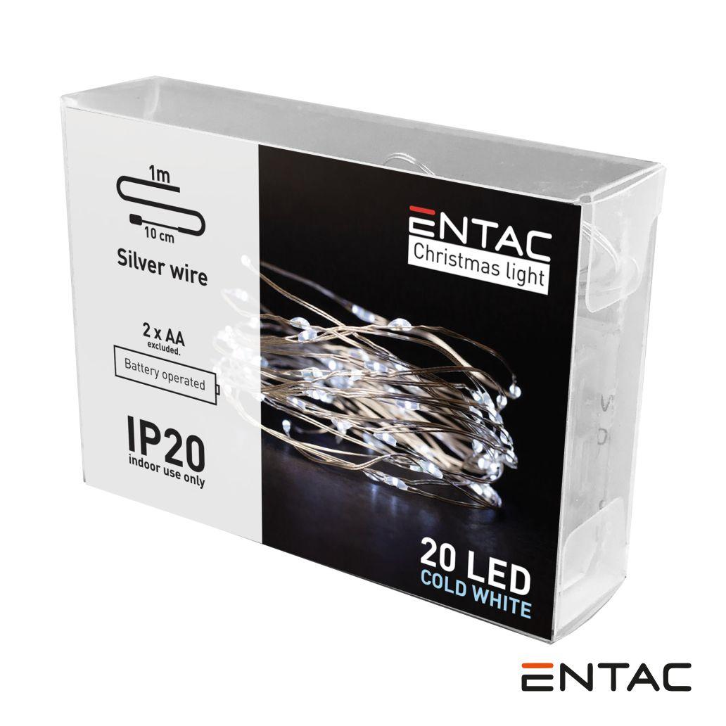 (imagem para) Luzes de Natal 20 LED 6400K a pilhas 1m ENTAC