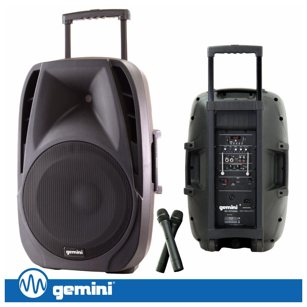 (imagem para) Coluna Amplificada 15" 800W BT/USB/SD/MIC/BAT GEMINI