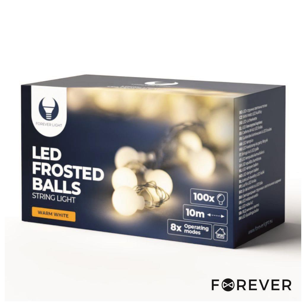 (imagem para) Luzes de Natal 100 LED Branco Quente Bolas Decorativas 10m