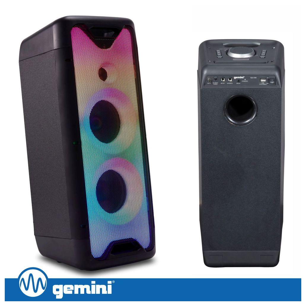 (imagem para) Coluna Amplificada 2x6.5" 800W RGB USB/FM/AUX/BT/TWS GEMINI