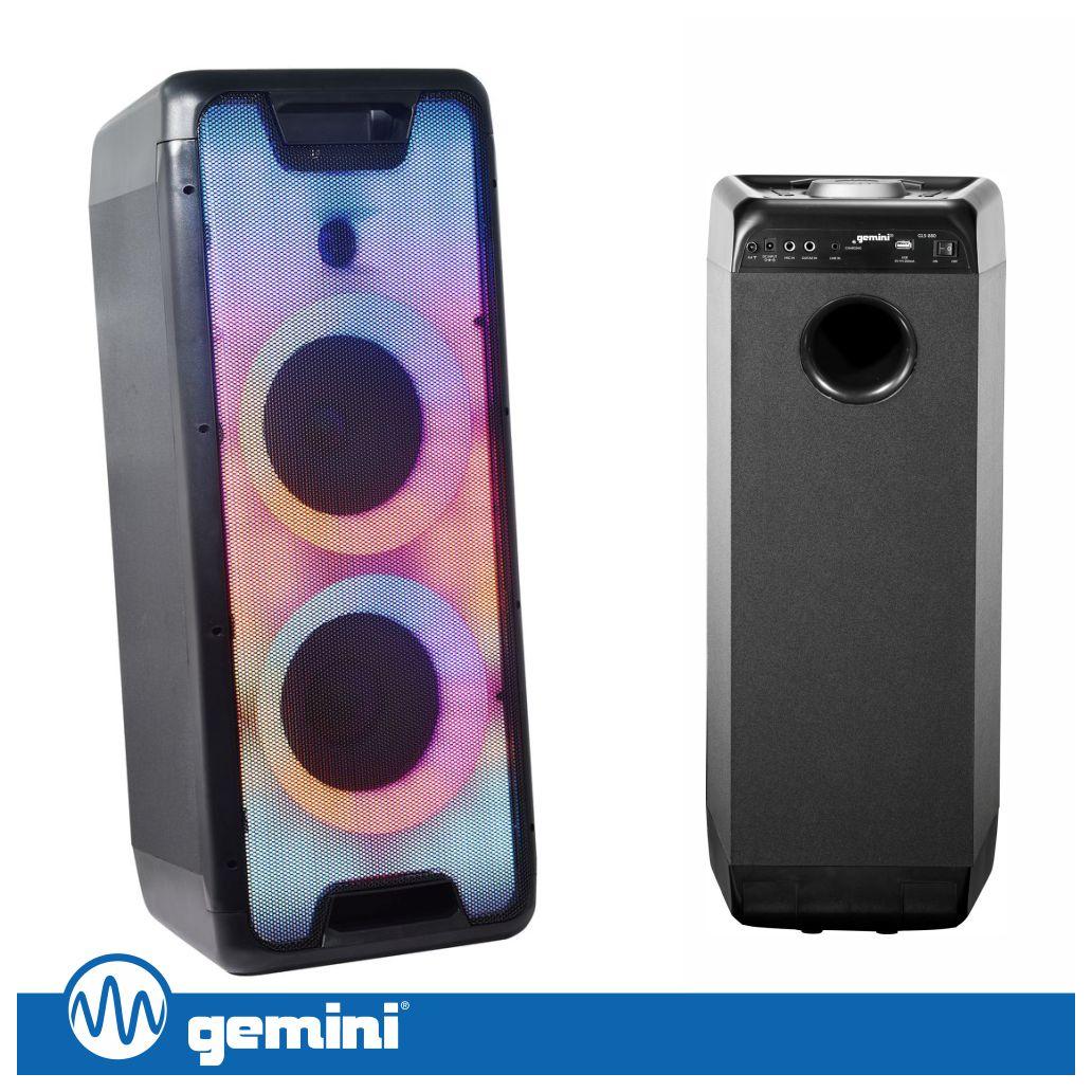(imagem para) Coluna Amplificada 2x8" 1000W RGB USB/FM/AUX/BT/TWS GEMINI