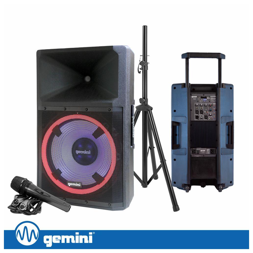 (imagem para) Coluna Amplificada 15" 2200W USB/SD/AUX/BT/TWS GEMINI