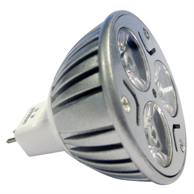 Lâmpada LED - MR16 12VDC 3 Leds x 1W - Branco Frio
