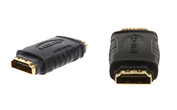 Adaptador HDMI Fêmea - HDMI Fêmea - Dourada