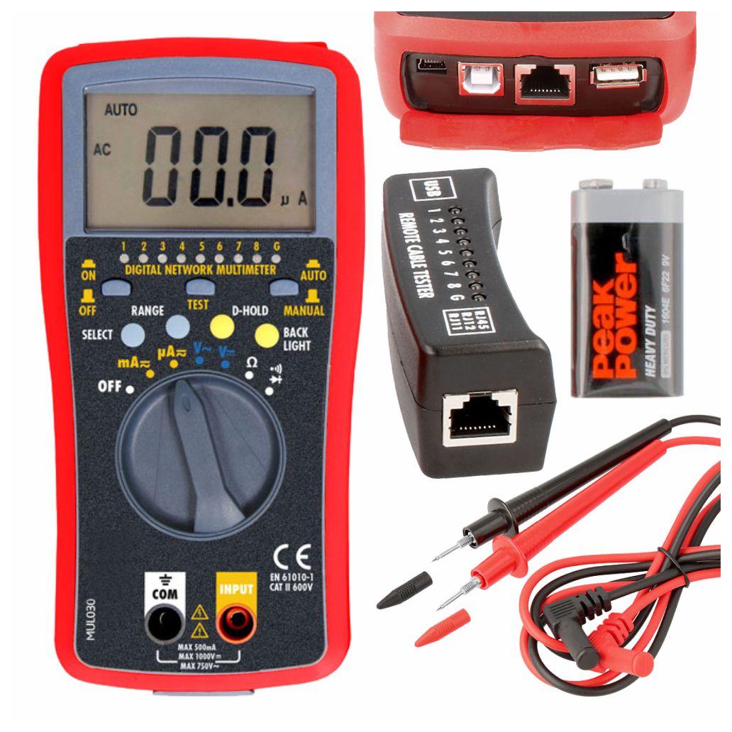 (imagem para) Multímetro Digital C/ Testador Redes/Linhas