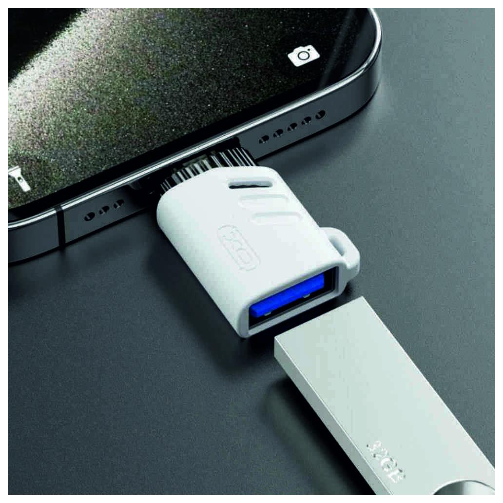 (imagem para) Adaptador USB-A 3.0 Fêmea P/ Lightning OTG Branco XO