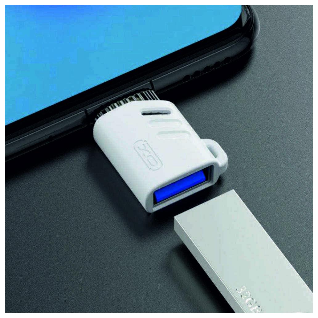 (imagem para) Adaptador USB-A 3.0 Fêmea P/ USB-C Macho OTG Branco XO