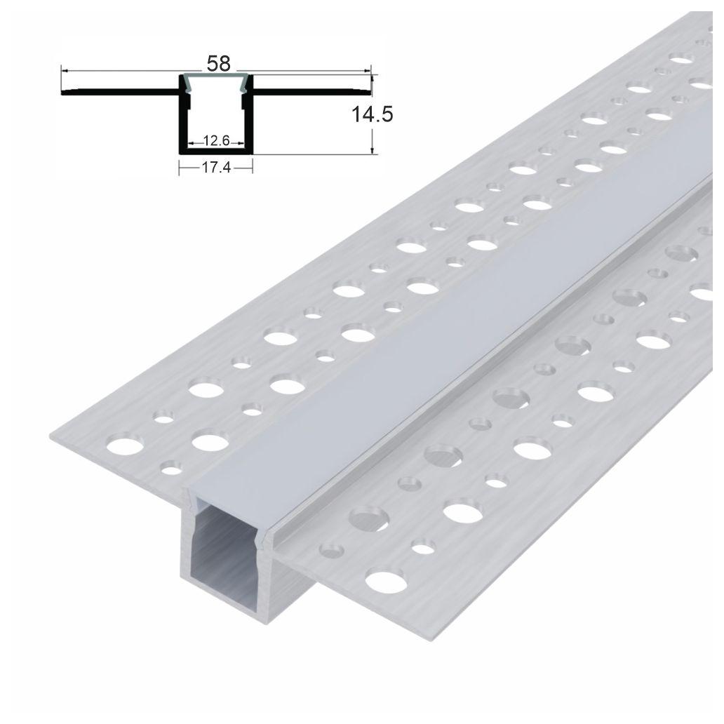 (imagem para) Perfil De Alumínio P/ Encastrar P/ Fita LED 2M
