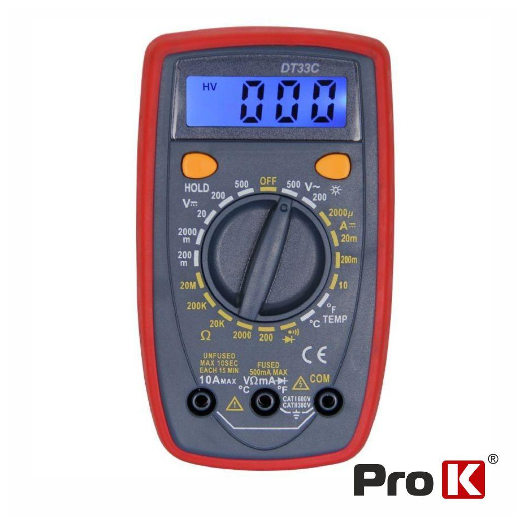 (imagem para) Multímetro Digital 500V 10A 20MOhm PROK
