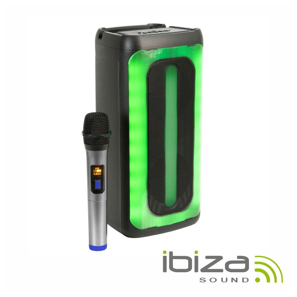 (imagem para) Coluna Amplificada 2x4" 200W USB/BT/SD RGB TWS IBIZA