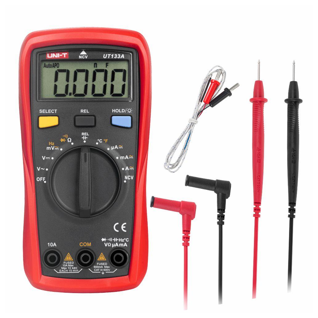 (imagem para) Multímetro Digital 600V 10A 60MOhm Auto-Range NCV UNI-T