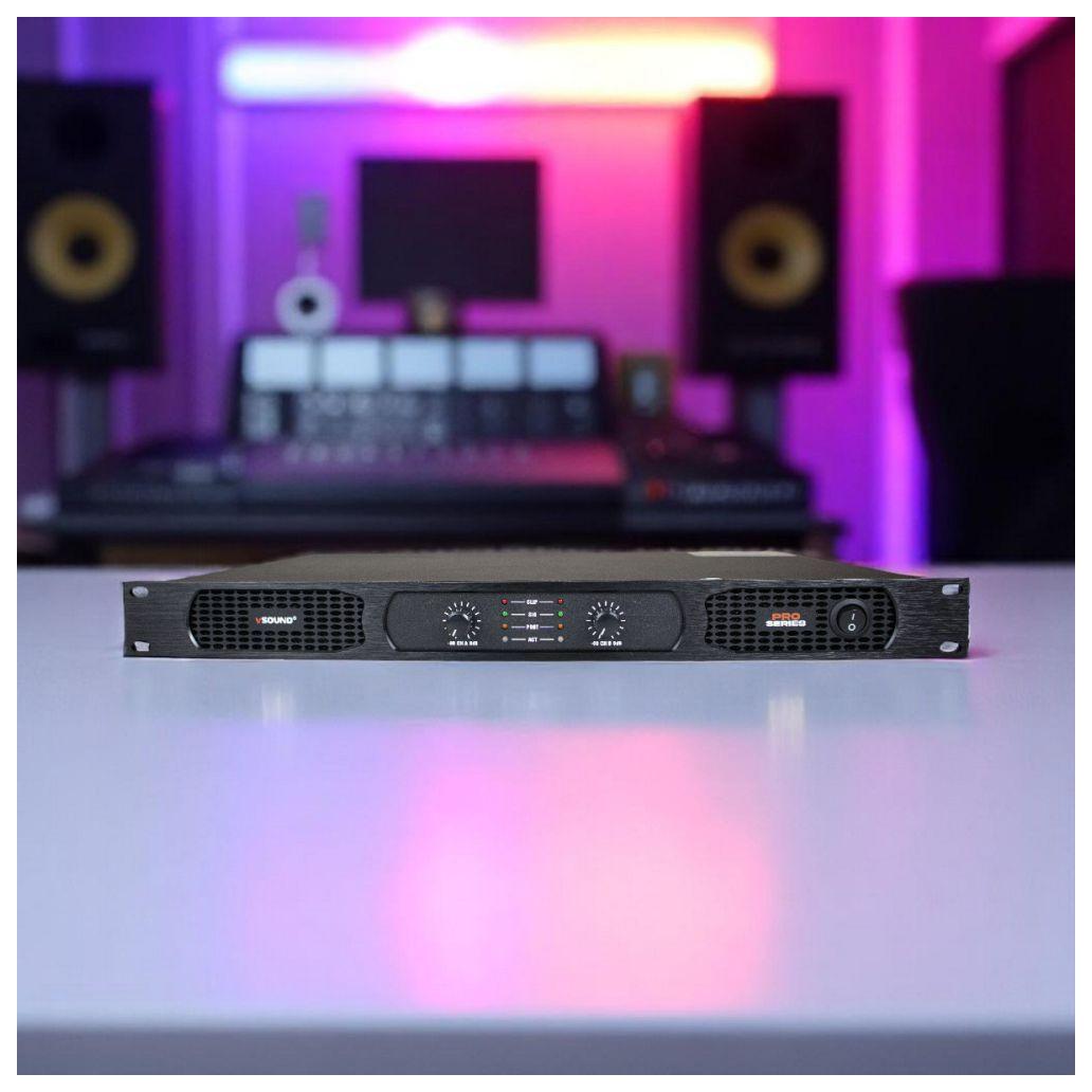(imagem para) Amplificador Áudio 19" 2x1000W 2 Canais Pro Series VSOUND