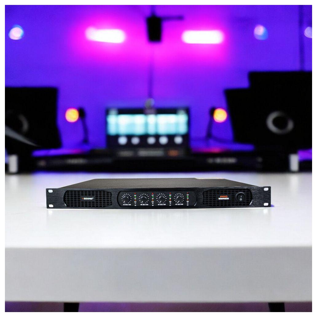 (imagem para) Amplificador Áudio 19" 4x1000W 4 Canais Pro Series VSOUND