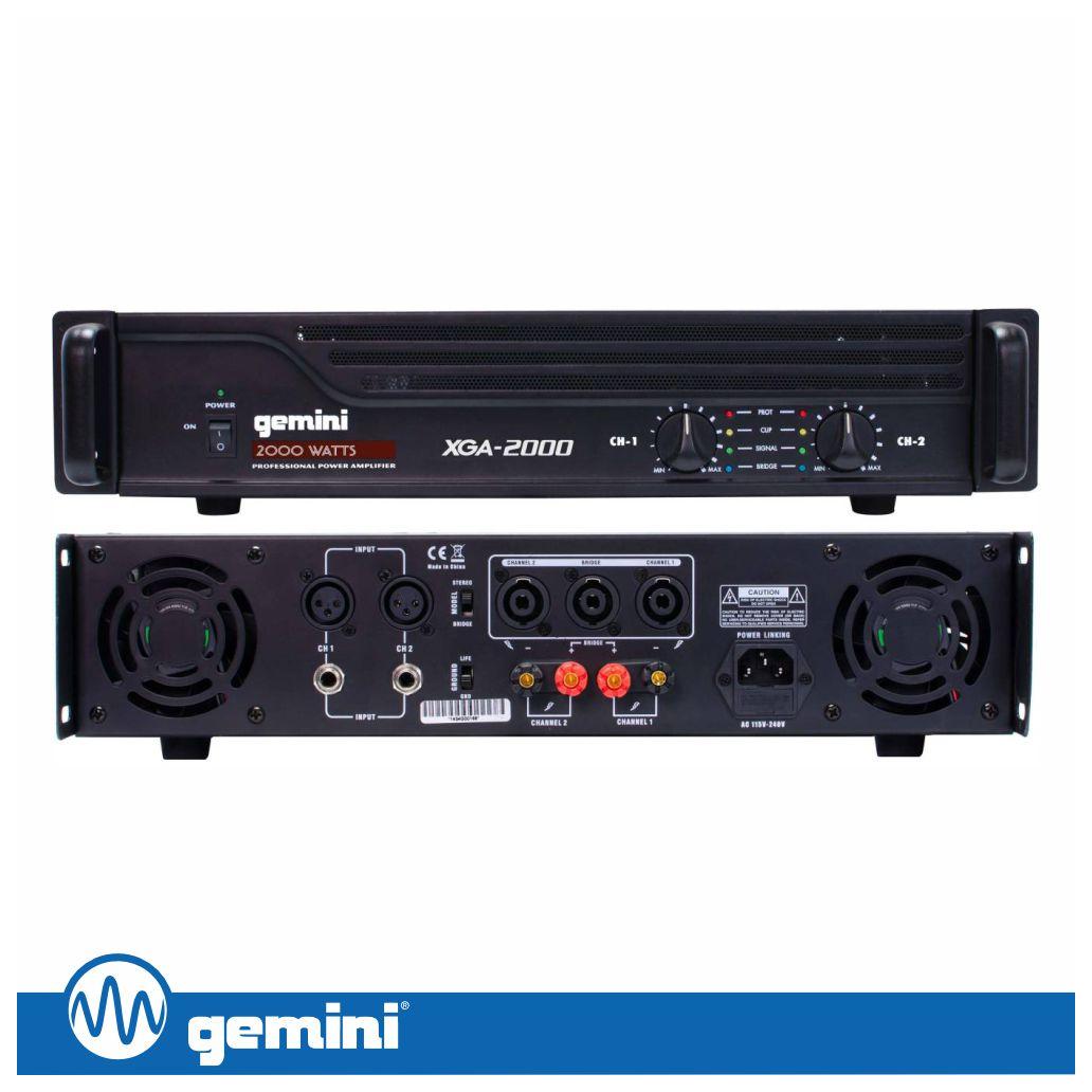 (imagem para) Amplificador Áudio 19" 2000W 2 Canais GEMINI