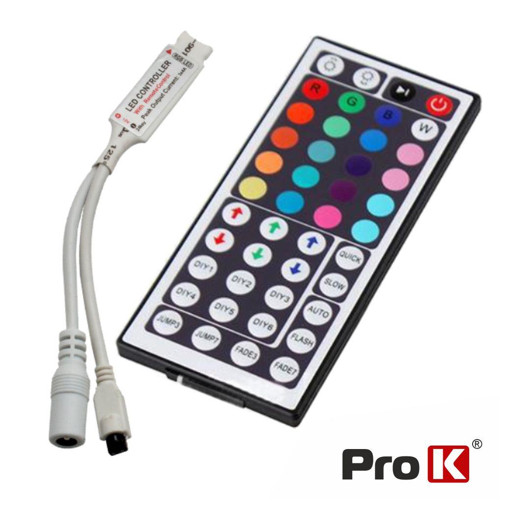 (imagem para) Controlador P/ Fita LEDS RGB 12V C/Comando PROK