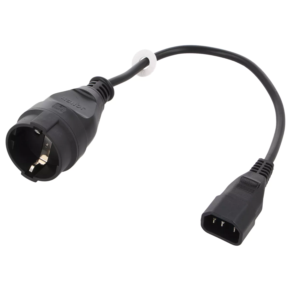 (imagem para) Cabo adaptador Schuko (tipo F) fêmea - IEC C14 (3 pinos) macho 0.3m preto