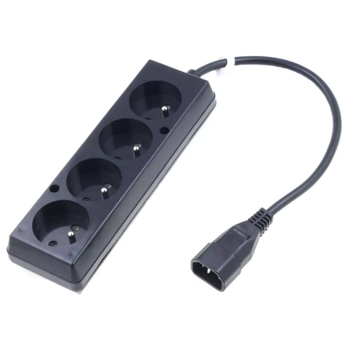 (imagem para) Cabo de alimentação 4x CEE 7/5 (E) fêmea (ficha polaca) - IEC C14 (3 pinos) macho 0.3m preto